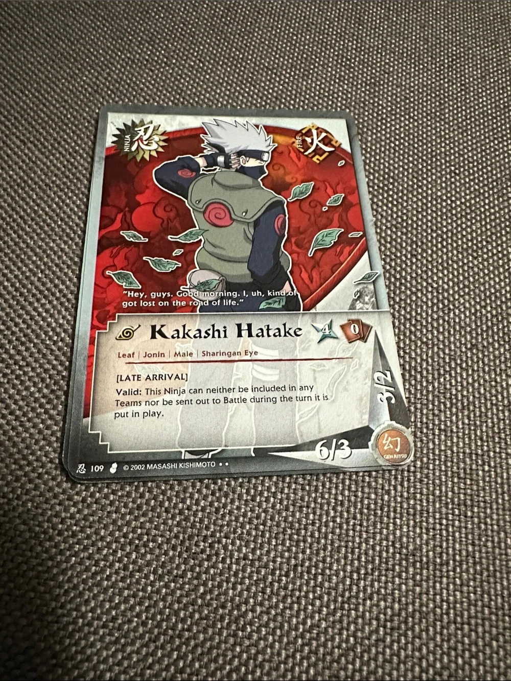 Naruto CCG, Set 3 Curse of the Sand: Kakashi Hatake N-109 Ninja Trading Card